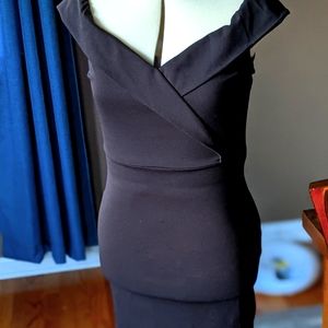 Black Off the Shoulder Sheath Dress